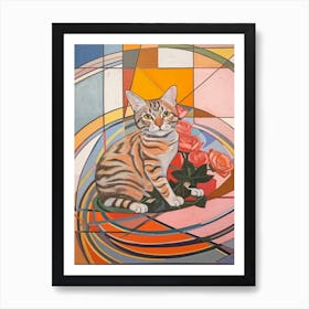 Aaster With A Cat 3 Abstract Expressionist Art Print