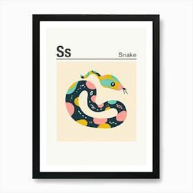 Animals Alphabet Snake 4 Art Print