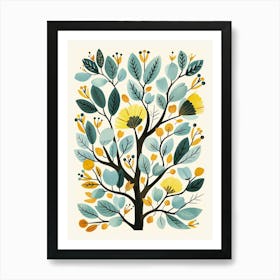 Chestnut Tree Flat Illustration 4 Art Print