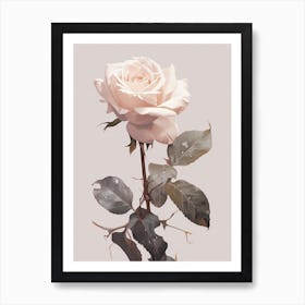 Rose 1 Flower Painting Art Print