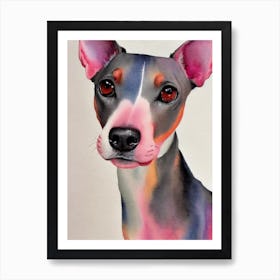 American Hairless Terrier Watercolour Dog Art Print