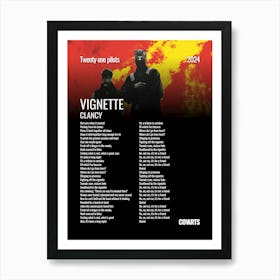 Vignette Twenty One Pilots - Lyrics Poster Art Print