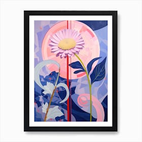 Asters 1 Hilma Af Klint Inspired Pastel Flower Painting Art Print
