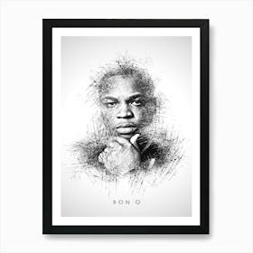 Don Q Rapper Sketch Art Print