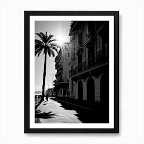 Nice, France, Mediterranean Black And White Photography Analogue 2 Art Print