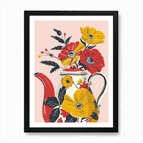 Teapot With Flowers 5 Art Print