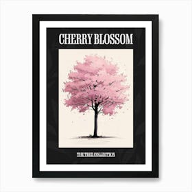 Cherry Blossom Tree Pixel Illustration 3 Poster Art Print