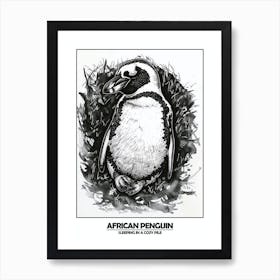Penguin Sleeping In A Cozy Pile Poster Art Print