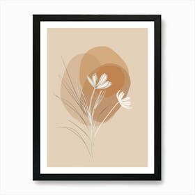 Prague Botanical Garden Boho Line Art Art Print