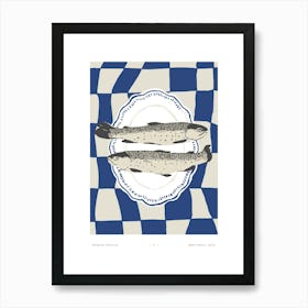 Two Sardines On A Plate Art Print