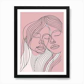 Line Art Intricate Simplicity In Pink 10 Art Print