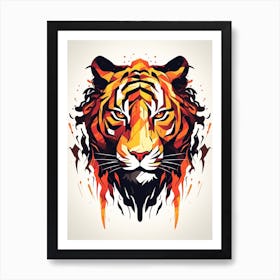 Tiger Minimalist Abstract 4 Art Print