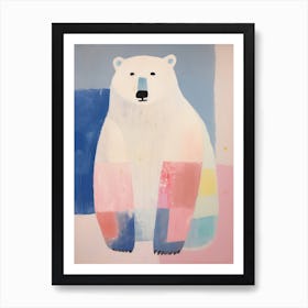 Playful Illustration Of Polar Bear For Kids Room 7 Art Print