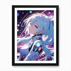 Anime Girl In Space 3 Art Print