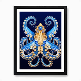 Southern Blue Ringed Octopus Illustration 5 Art Print