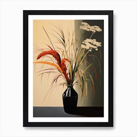 Bouquet Of Japanese Silver Grass Flowers, Autumn Fall Florals Painting 1 Art Print