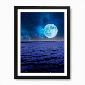 Abstract Dream Astronomy Landscape Celestial Ocean Cloud Halloween Light Moon Full Moon W (31) Art Print