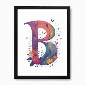 Colorful Letter B Illustration 3 Art Print