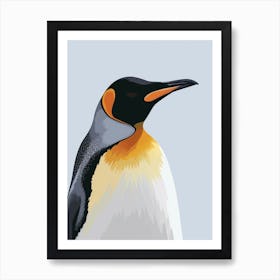 King Penguin Bleaker Island Minimalist Illustration 3 Art Print