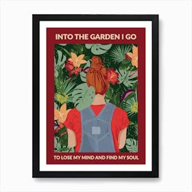 Into The Garden (Redhead & Burgundy) Art Print