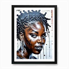 Graffiti Mural Of Beautiful Black Woman 339 Art Print