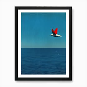 Bird Flying Over The Ocean Art Print