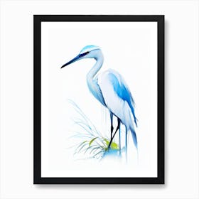 Little Blue Heron Impressionistic 2 Art Print