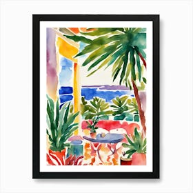 Tropical Patio 1 Art Print