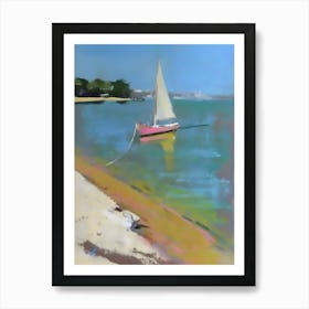 Sailboat On The Beach 4 Art Print