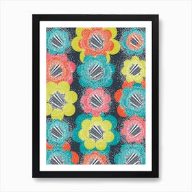 Abstract Burst Retro Art Print