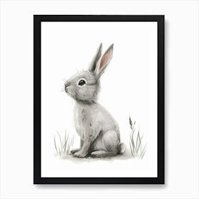 Silver Marten Rabbit Kids Illustration 4 Art Print