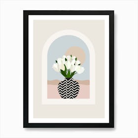 Tulips In A Vase – Neutral Art Print