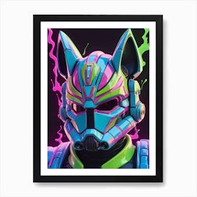 Captain Rex Star Wars Neon Iridescent Painting (5) Art Print