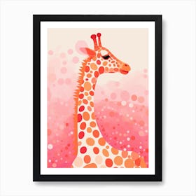 Pink Dotwork Giraffe 4 Art Print