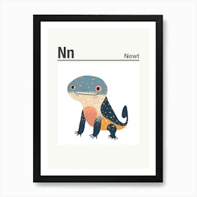 Animals Alphabet Newt 3 Art Print