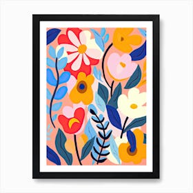 Floral Rhapsody: A Matisse-inspired Flowers Market Mosaic Art Print