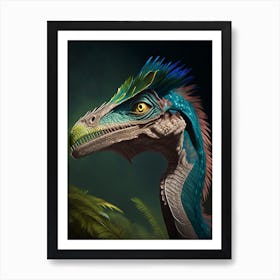 Troodon 1 Illustration Dinosaur Art Print