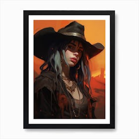 Billie Eilish Goth Cowgirl 4 Art Print