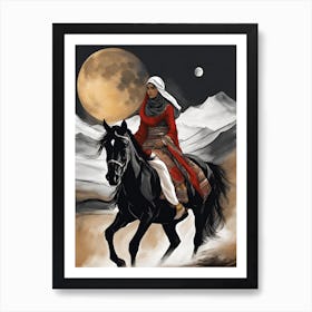 Woman Riding A Horse 6 Art Print