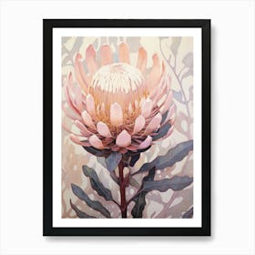 Floral Illustration Protea Art Print