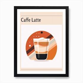 Caffe Latte Midcentury Modern Poster Affiche