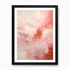Pink And White, Abstract Raw Painting 2 Art Print