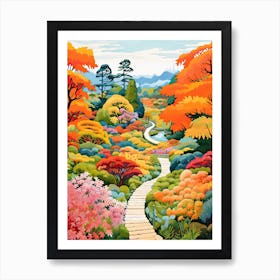 Butchart Gardens, Canada In Autumn Fall Illustration 0 Art Print