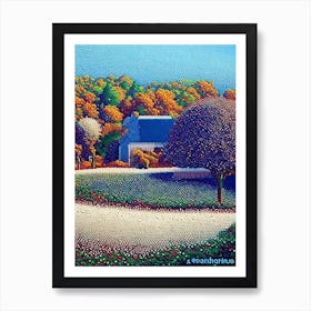 Fairfield, City Us  Pointillism Art Print