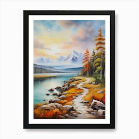 Landscape With Mountains Art Print