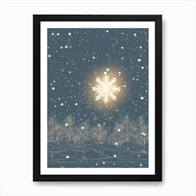 Snowflake & The Sky vector art Art Print