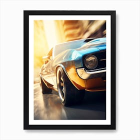 American Muscle Car In The City 002 Poster