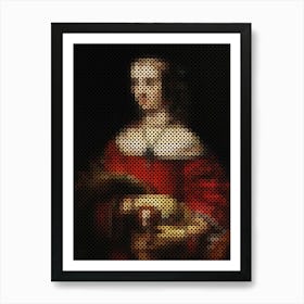 Portrait Of A Lady With A Lap Dog Art Print