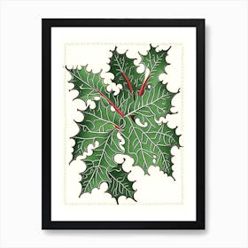 Long Eared Holly Fern Vintage Botanical Poster Art Print