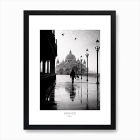 Poster Of Venice, Italy, Black And White Analogue Photography 2 Art Print